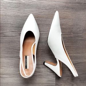 Topshop white slingback heels